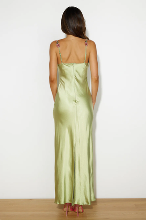 French Countryside Satin Maxi Dress