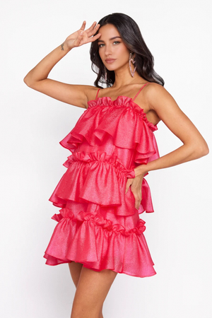 Towers Mini Dress Hot Pink
