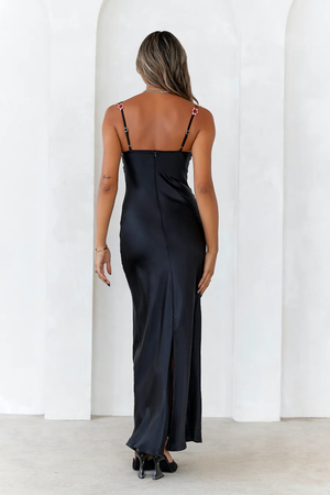 French Countryside Satin Maxi Dress