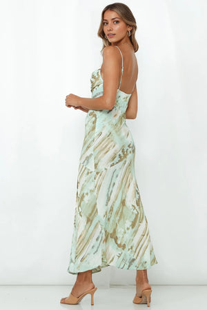 Full Time Glam Girl Midi Dress Green