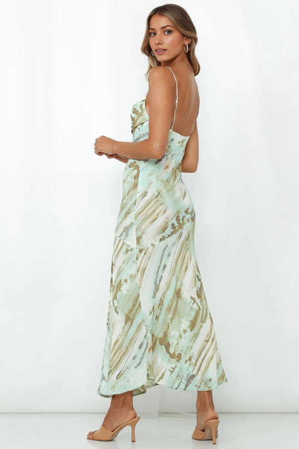 Full Time Glam Girl Midi Dress Green
