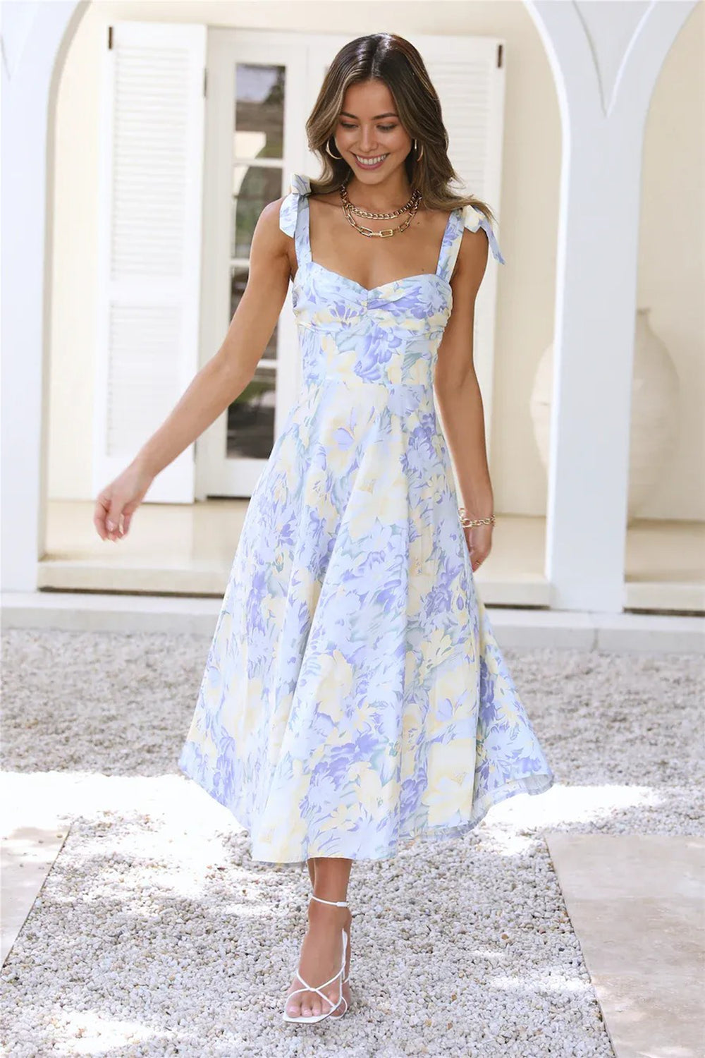 Tropical Mood Midi Dress Print Blue